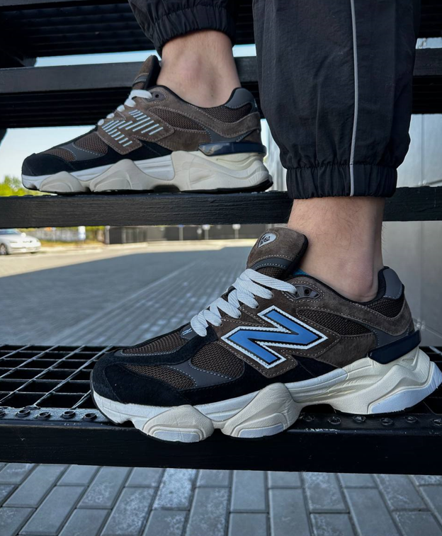 Чоловічі кросівки New Balance 9060 коричневі Нью Баланс замша сітка весна літо