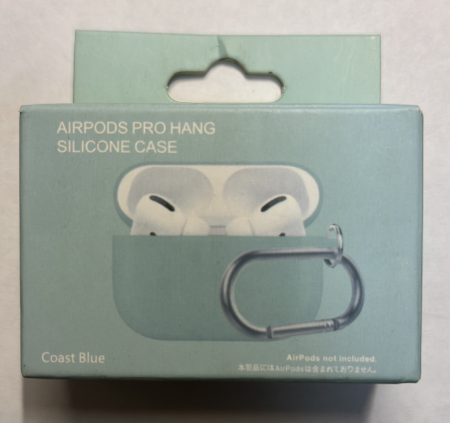 (DL UA) Чохол Soft для Airpods Pro Case (0.2mm) з карабіном- блакитний, фото 1