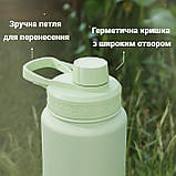 Пляшка для води металева з подвійною вакуумною ізоляцією Bohtal Insulated Sports Bottle 960 ml/32 oz Green, фото 5