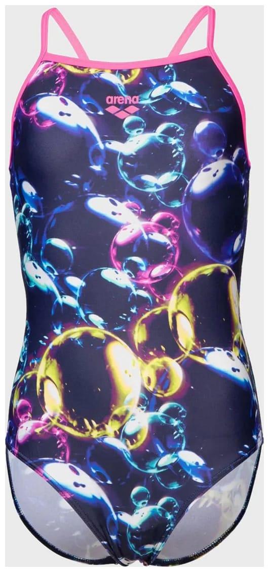 Купальник закритий для дівчат Arena SOAP BUBBLES SWIMSUIT LIGHT DR темно-синій Діт 164 см