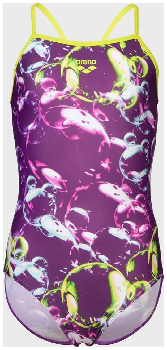 Купальник закритий для дівчат Arena SOAP BUBBLES SWIMSUIT LIGHT DR фіолетовий Діт 140 см