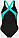 Купальник закритий для жінок Arena KIKKO V SWIMSUIT V BACK GRAPHI чорний, зелений Жін 42, фото 2