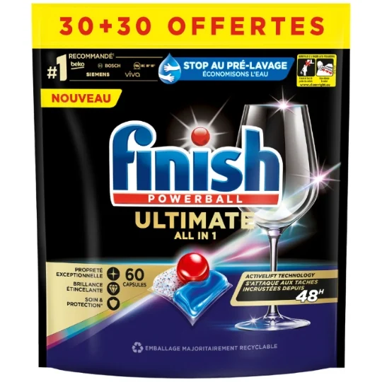 Капсули для посудомийної машини Finish Ultimate All in 1, 60 шт., фото 1
