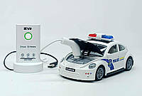 Поліцейська машинка Volkswagen Beetle на радіокеруванні із зарядною станцією, біла, 19 см (KS-29Y/1)