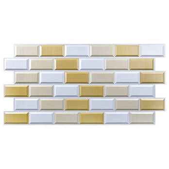 Декоративна настінна ПВХ панель для оздоблення стін біло-бежева клінкерна цегла 960х480х4мм SW-00001430 водостійка