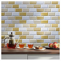 Декоративна ПВХ панель 960х480х4мм Біло-бежева клінкерна цегла SW-00001430, фото 6