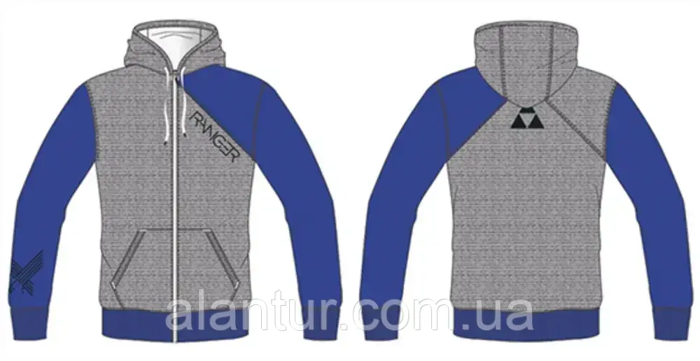 Чоловіча толстовка Fischer Freride з капюшоном, сірий, розмір S, 100% бавовна, фото 1