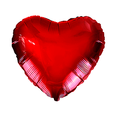 9" КИТАЙ-КТ 003 СЕРЦЕ Металік Червоне | Red