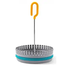 КофеПрес аксесуар для чайника Сріблястий/Помаранчевий - стильна кришка та щітка для чаю