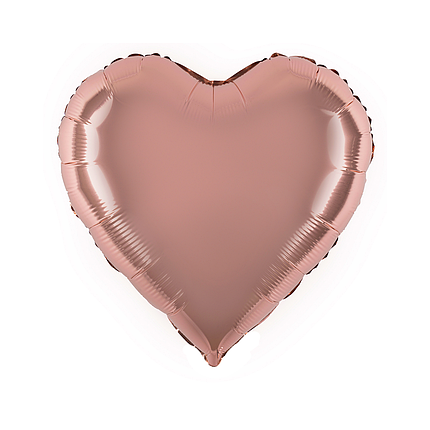 9" КИТАЙ-КТ 005 СЕРЦЕ Металік Рожеве Золото | Rose Gold, фото 1