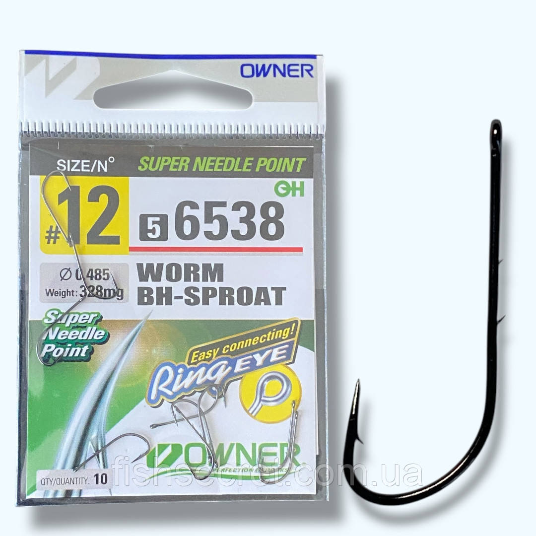 Гачки Owner Worm 6538 BH-Sproat 12 (10шт.), фото 1