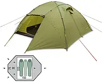 Двомісна палатка Pinguin Tornado 2 Green з водостійким тентом 4000 мм