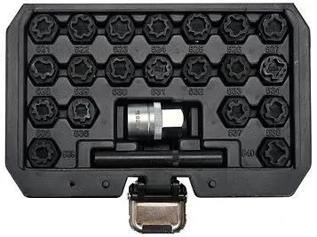 Набір насадок для болтів захисту VW, 1/2", 22 од. YATO YT-060305