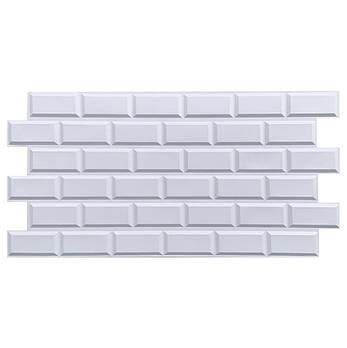 Декоративна настінна ПВХ панель для оздоблення стін біла клінкерна цегла 960х480х4мм SW-00001431 водостійка