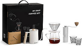 Подарунковий набір M1 Drip Coffee Set MHW-3Bomber на 7 предметів для приготування кави Білий