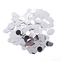 Конфетті метафан круглий 10 г 25 мм сріблястий