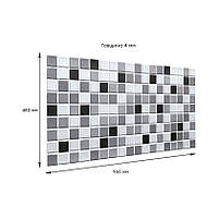 Декоративна ПВХ панель 960х480х4мм Чорно-біла мозаїка SW-00001432, фото 2