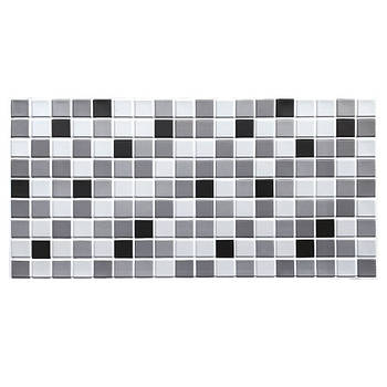 Декоративна настінна ПВХ панель для оздоблення стін чорно-біла мозаїка 960х480х4мм SW-00001432 водостійка