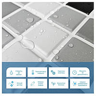 Декоративна ПВХ панель 960х480х4мм Чорно-біла мозаїка SW-00001432, фото 3