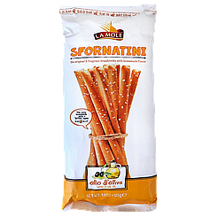 Грісіні з оливковою олією Ла Моле La Mole with olive oil 125g 18шт/ящ (Код: 00-00017550)