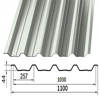 Профнастил НС-44 0.50 мм Цинк