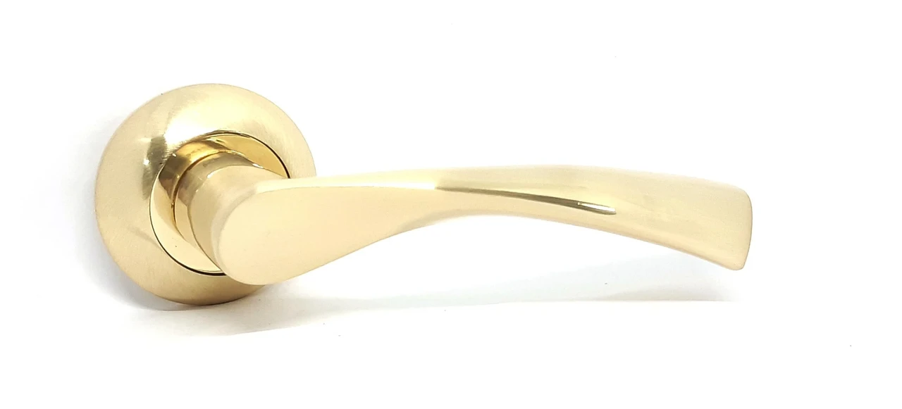 Ручка на розетці KEDR R10.023 золото /матове золото, фото 1