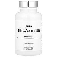 Codeage, Amen, цинк, мідь і пробіотики, 90 рослинних капсул