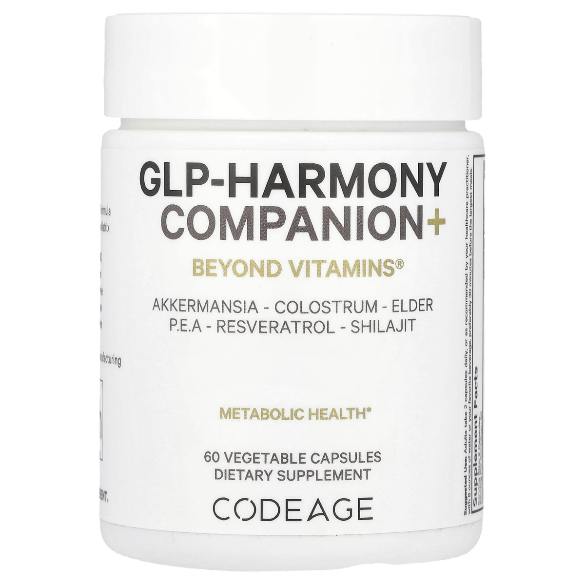 Codeage, Beyond Vitamins®, GLP-Harmony Companion+, 60 рослинних капсул