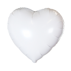 Серце 18" КИТАЙ-КТ 011 Пастель біле