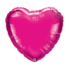 36" QUALATEX-КВ СЕРЦЕ Металік фуксія (УП)
