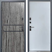 Двері вхідні 100% вуличні металеві "Стрімекс" Strimex NAUTILUS-Thermo PN Double line (Дуб білий)