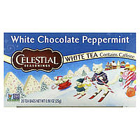 Celestial Seasonings, білий чай, білий шоколад і м’ята, 20 чайних пакетиків, 25 г (0,9 унції)