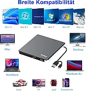 Зовнішній DVD-привід Bunud CT10 5 в 1 з USB 3.0 та картридером SD для ноутбуків та ПК, фото 4