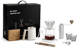 Подарунковий набір M1 Drip Coffee Set Luxury MHW-3Bomber на 10 предметів для приготування кави Білий