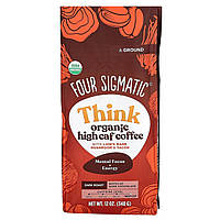 Four Sigmatic, Think, органічна кава з високим вмістом кофеїну, з грибами гребінчастий і яконом, мелена, темне обсмажування, 340 г