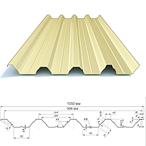 Профнастил НС-57 0.45 мм Ral 1015 поліестер (слонова кістка)