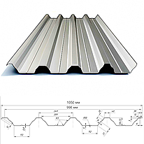 Профнастил НС-57 0.5 мм Цинк