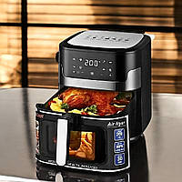 Електричний аеро гриль Zepline 3500Вт Мультипіч 4 програми Потужна безолійна фритюрниця 10.5л