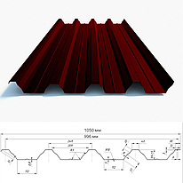 Профнастил НС-57 0.45 мм (цинк 120 гр/м.кв)