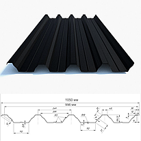 Профнастил НС-57 0.45 мм з матовим покриттям (цинк 120 гр/м.кв)