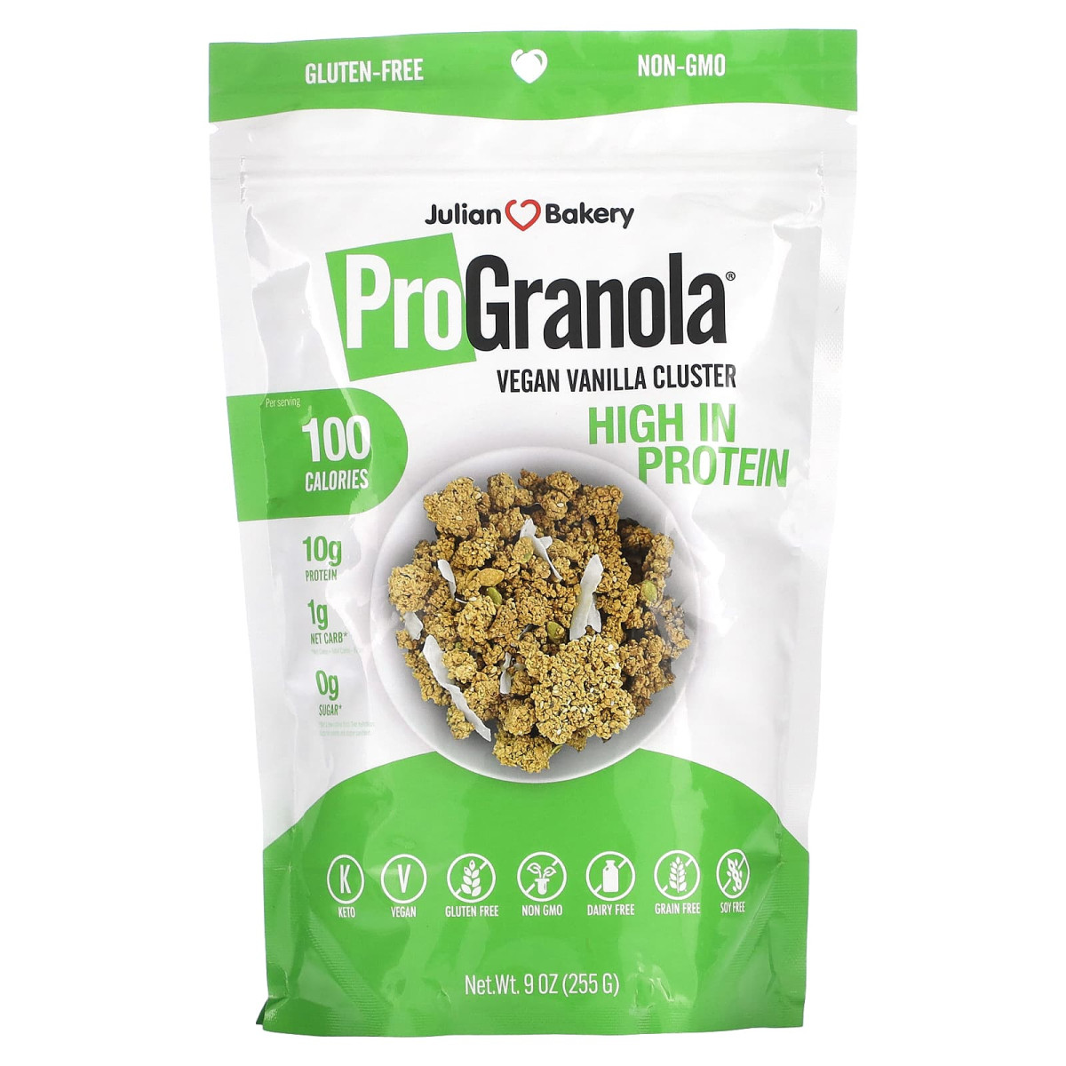 Julian Bakery, ProGranola, веганська ваніль, 255 г (9 унцій)