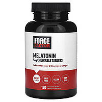 Force Factor, мелатонін, вишня, 5 мг, 120 жувальних таблеток