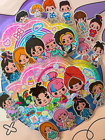 Комплект альбомів на липучках Тока Бока подружки Неон