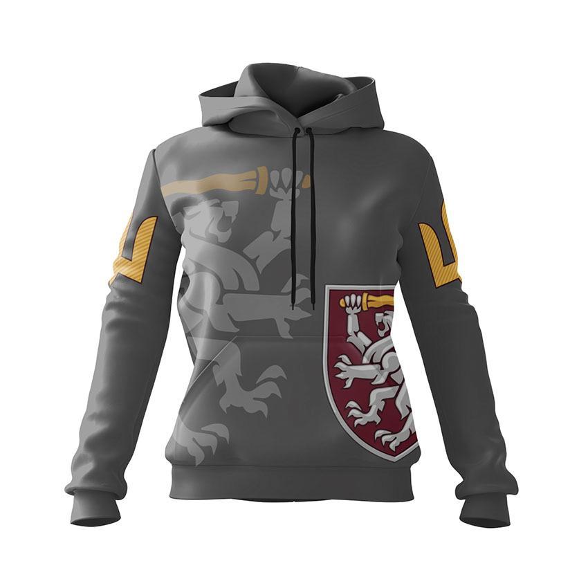 Худі жіноче з принтом «80-та окрема десантно-штурмова бригада. Гордий захисник» сірий