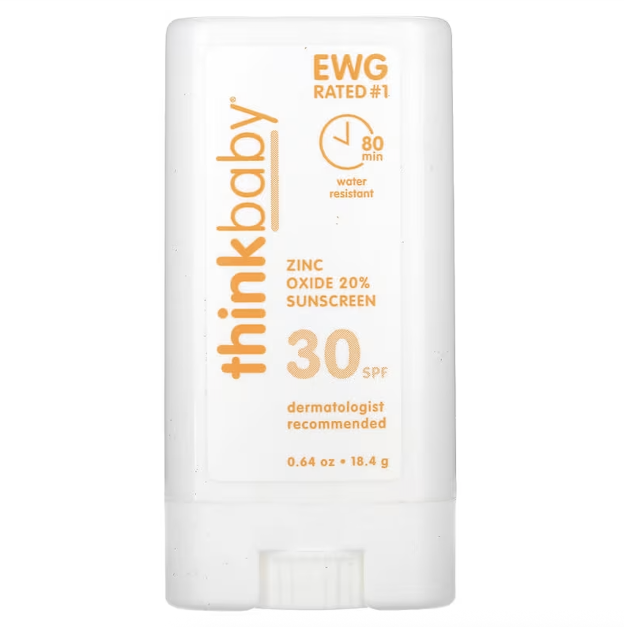 Think, Thinkbaby, мінеральний сонцезахисний засіб-стік для обличчя й тіла, SPF 30, 18,4 г