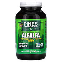Pines International, люцерна, 500 мг, 500 таблеток