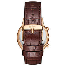 Чоловічі вологостійкі годинники Lee Cooper Leather Gold, фото 3