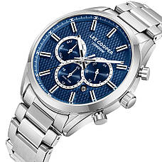 Чоловічий водостійкий годинник Lee Cooper England Silver, фото 2