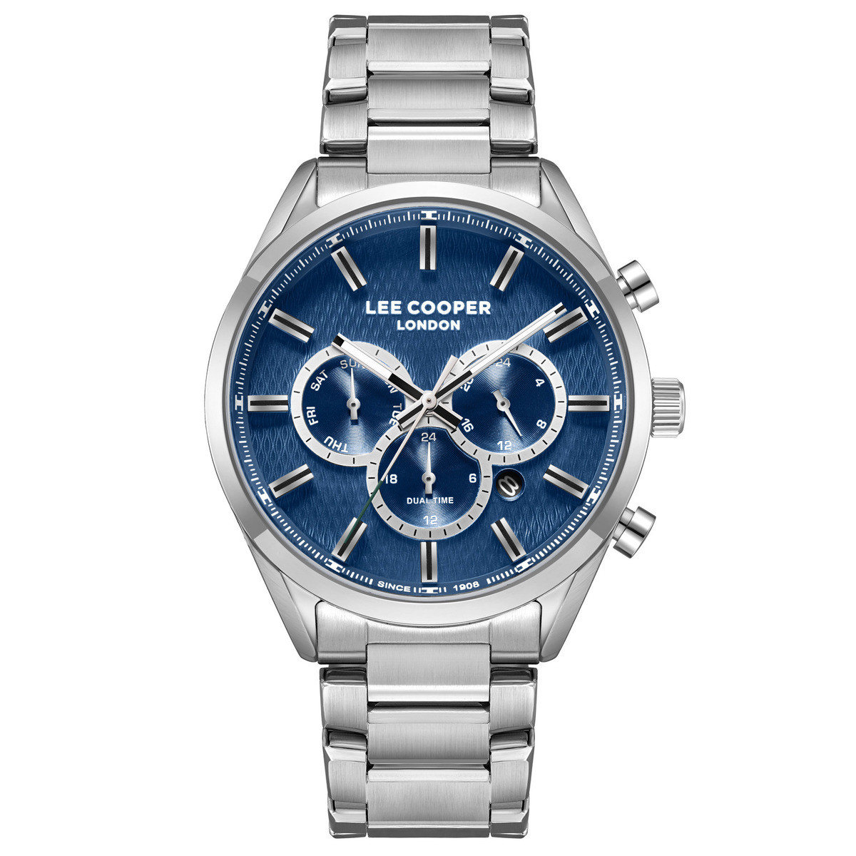 Чоловічий водостійкий годинник Lee Cooper England Silver