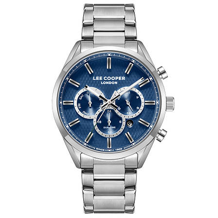 Чоловічий водостійкий годинник Lee Cooper England Silver, фото 1